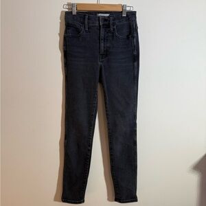 Madewell Black Denim High Rise Skinny Jeans
